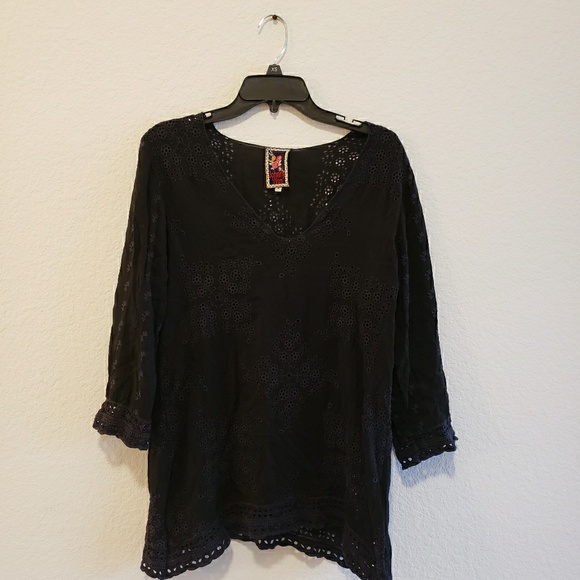 Johnny Was | Lace Quarter Sleeve Top - Picture 1 of 4